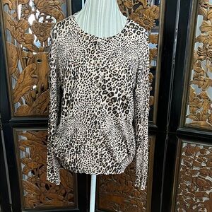 Time and Tru Animal Print Cardigan